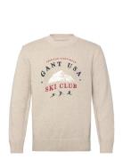 GANT Embroidered Graphic C-Neck Beige