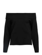 Object Objreynard L/S Re Off Shoulder Knit Div Svart