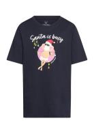 Jack & J S Jjchristmas Tee Ss Crew Neck Jnr Marinblå