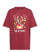 Jack & J S Jjchristmas Tee Ss Crew Neck Jnr Röd