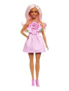 Barbie Fashionistas Doll #238 In Strapless Rose Dress, Pink Hair With ...