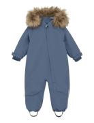 En Fant Baby Snowsuit W. Fake Fur Blå