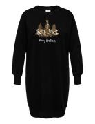 ONLY Carmakoma Carsanta Xmas L/S O-Neck Sweat Dress Jrs Svart