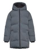 Mango Long Padded Anorak With Hood Grå