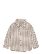 Mango Cotton Check Shirt Brun