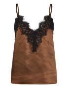 Coster Copenhagen Top With Lace Detail Brun