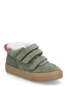 Mango Leather And Fur-Effect Trainers Khaki Green
