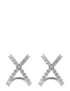 By Jolima Cross Earring, Steel Silver