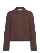 Mango Polo-Neck Knitted Jacket Brun