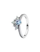 Pandora Disney Frozen Elsa Sterling Silver Ring With Water Blue Crysta...