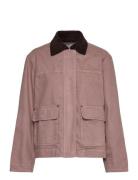 Mango Corduroy Collar Denim Jacket Rosa