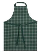 Lexington Home Checked Linen/Cotton Apron Grön