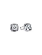 Pandora Sterling Silver Stud Earrings With Clear Cubic Zirconia Silver