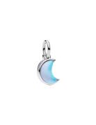 Pandora Moon Sterling Silver Double Dangle With Moonst Iridescent Glas...