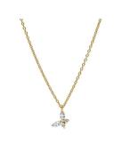 Pandora Butterfly 14K Gold-Plated Collier With Clear Cubic Zirconia Gu...