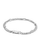 Pandora Heart Cuban Chain Sterling Silver Bracelet With Clear Cubic Zi...