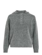 Vila Vicasti Hoodie L/S Button Knit Top Grå