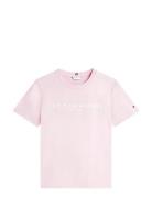 Tommy Hilfiger Reg Corp Logo C-Nk Ss Rosa
