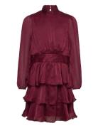 Vero Moda Girl Vmlauren Ls Short Dress Wvn Girl Burgundy
