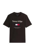 Tommy Hilfiger Tommy Embro Flag Tee Svart