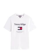 Tommy Hilfiger Tommy Embro Flag Tee Vit