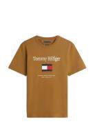 Tommy Hilfiger Tommy Embro Flag Tee Brun