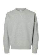 Selected Slhrelaxluke Ls Sweat Crew Neck Noos Grå
