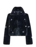 French Connection Theresa Faux Fur Short Coat Svart