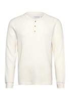 Abercrombie & Fitch Long Sleeve Classic Waffle Henley Kräm