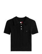 Tommy Jeans Tjw Pointelle Polo Svart