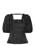 Bubbleroom Brocade Blouse Svart