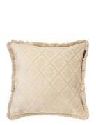 Lexington Home Jacquard Viscose/Cotton Fringe Pillow Cover Beige