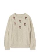 Garbo&Friends Embroidery Knitted Sweater Kräm