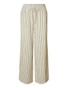 Selected Slfviva-Gulia Hw Striped Sun Pant Noos Beige