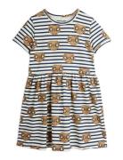 Mini Rodini E.t Stripe Aop Ss Dress Vit