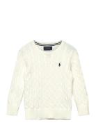Ralph Lauren Kids Combed Cotton-Ls Cable Cn-Tp-Swt Kräm