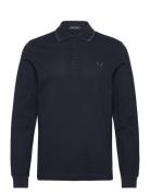 Fred Perry Textured Ls Polo Marinblå