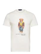 Polo Ralph Lauren Custom Slim Fit Polo Bear Jersey T-Shirt Kräm