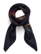 Lauren Ralph Lauren Belting-Print Silk Square Scarf Marinblå