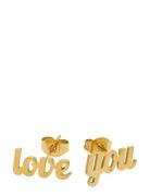 Timi Of Sweden Ina - Love You Stud Earrings Stainless Steel Guld