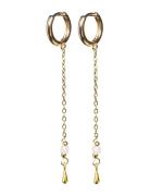 Timi Of Sweden Alda - Chain Hoop Earrings Drop Guld