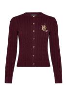 Lauren Ralph Lauren Cable-Knit Cotton Cardigan Burgundy
