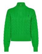 Polo Ralph Lauren Cable-Knit Cotton Quarter-Zip Sweater Grön