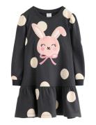 Lindex Dress Aop And Pile Applique Grå