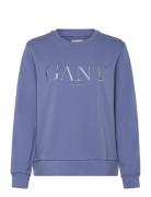 GANT Tonal Graphic C-Neck Sweat Blå