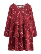 Lindex Dress Ls Peplum Aop Röd