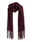 Lindex Scarf Big Fringe Solid Burgundy
