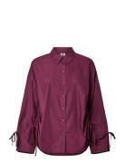 Pieces Pcanni Ls Loose Shirt Wvk Kca Burgundy