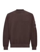 C.P. Company Brushed & Emerized Diagonal Fleece Crew Neck Sweatshirt B...