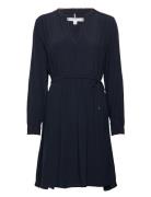 Tommy Hilfiger Vis Crepe Solid Raglan Dress Ls Marinblå